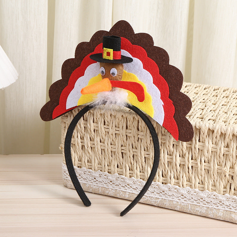 Thanksgiving Turkey Headband and Christmas Headband Party Costume Accessory Set