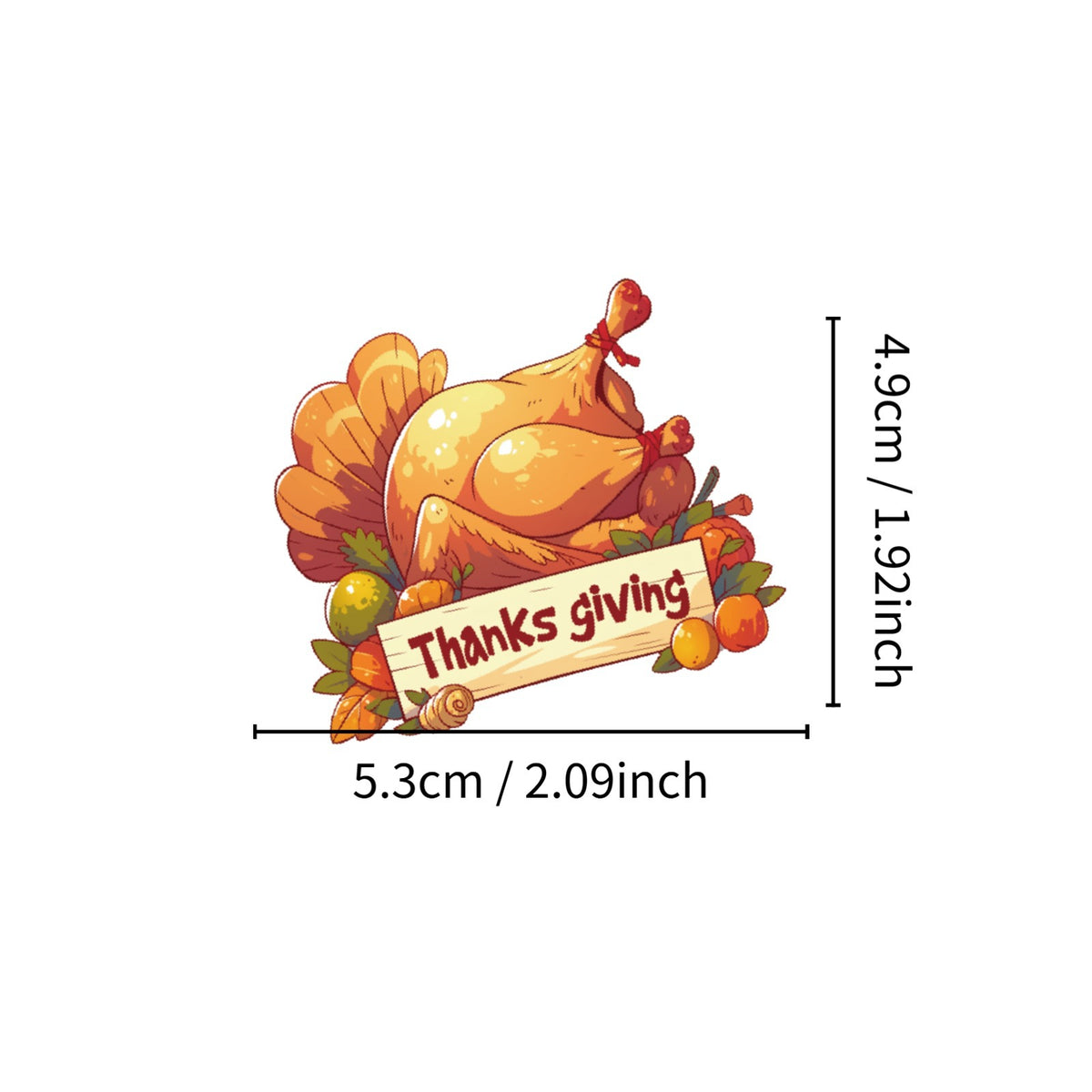 50 Pcs Thanksgiving Stickers Pumpkin Turkey Maple Leaf Cartoon Decor PP Stickers Scrapbook