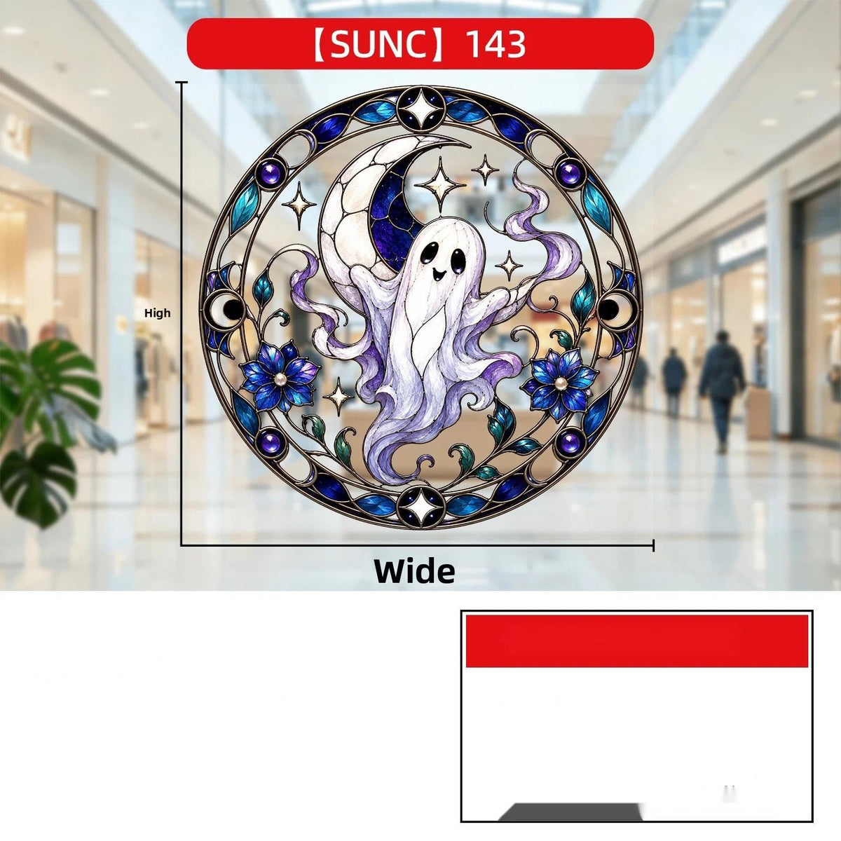 Halloween Pumpkin Ghost Window Clings, Iridescent Holographic Glass Stickers