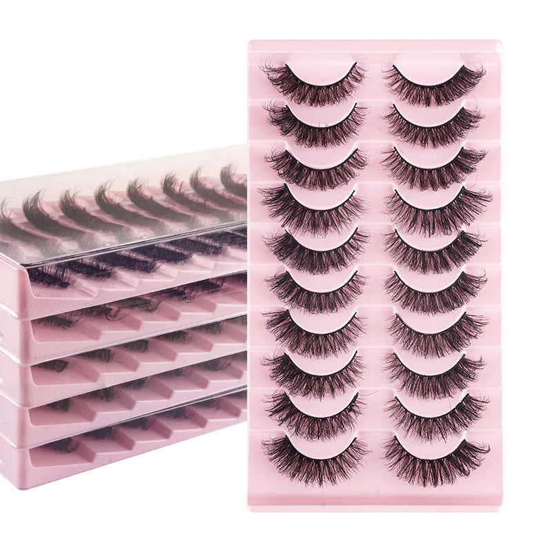 8D Fluffy False Lashes Curly Volume Mink Look Wispy Layered Long Lashes Eye Makeup