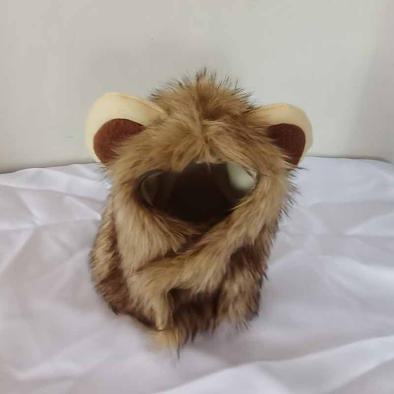 Halloween Adjustable Lion Mane Pet Hat, Cat Dog Costume Cap For Fall Winter Holiday Dress Up