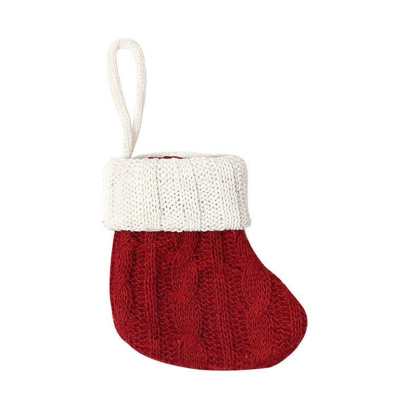 Knitted Mini Christmas Stockings, Small Holiday Hanging Decorations for Home Window Display