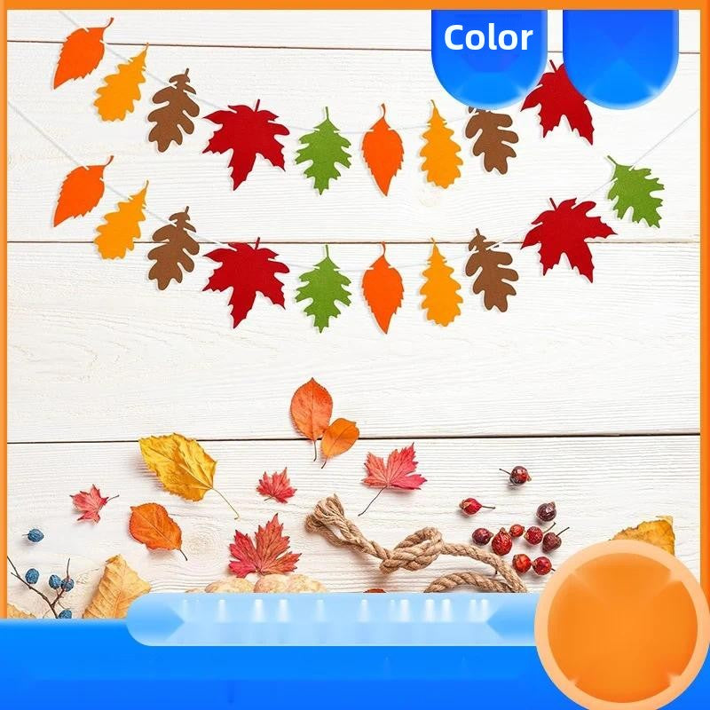 Thanksgiving Maple Leaf Banner Fall Holiday Family Gathering Hanging Bunting Decorations