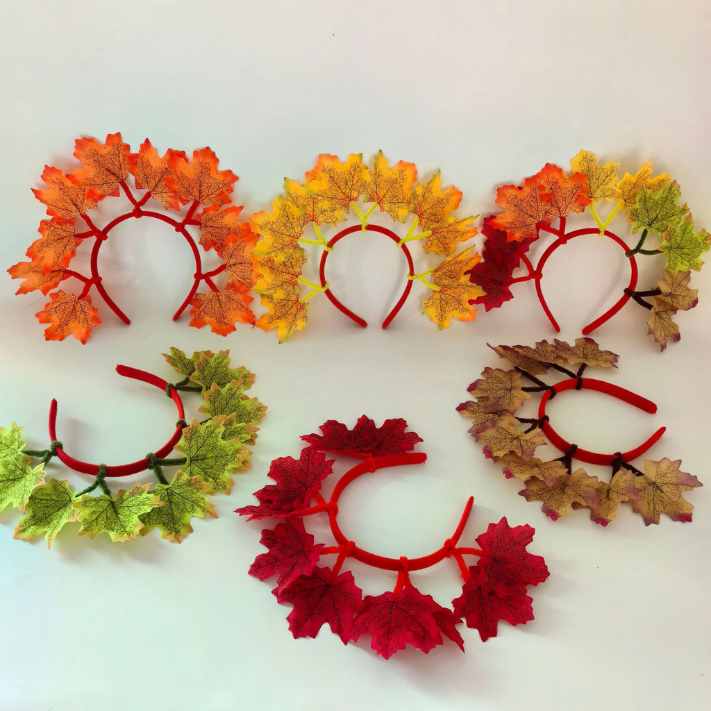 Fall Maple Leaf Headband Red Leaf Hair Accessory Harvest Festival Thanksgiving Party Headpiece