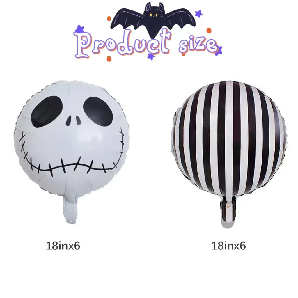 Halloween Day of the Dead Skull Foil Balloons Set, Spooky Party Decorations