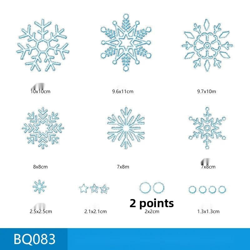 Snowflake Christmas Window Stickers, Static Cling Glass Decals for Home Storefront Decor