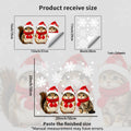 Winter Christmas Cozy Static Glass Stickers, Squirrel And Kitten Window Decals For Bedroom Balcony Windows