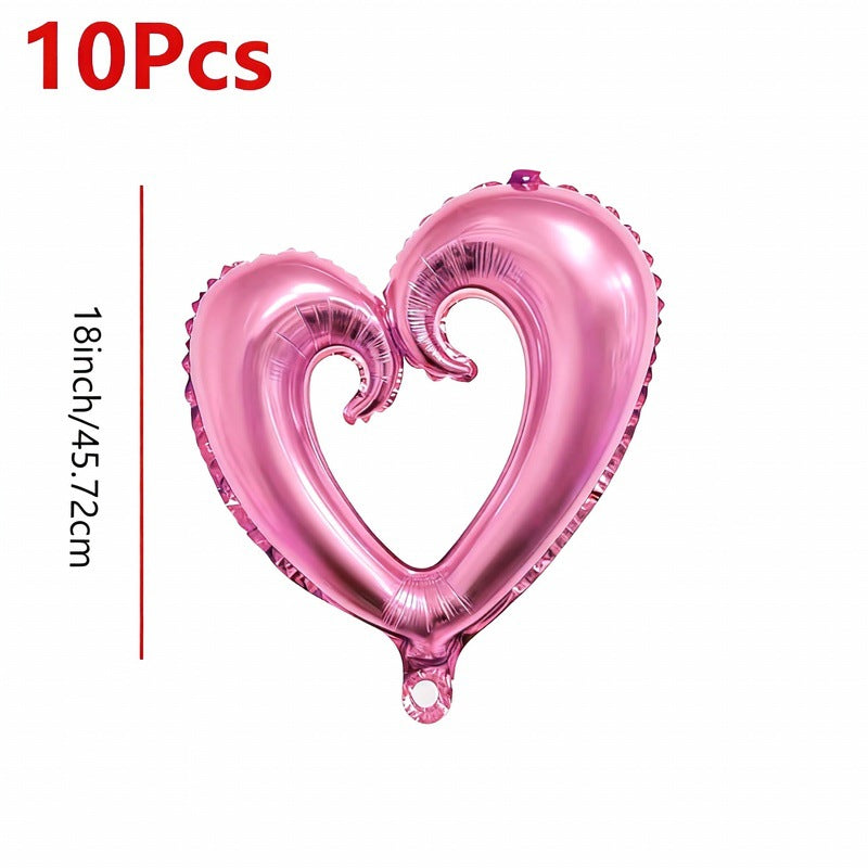 10 Pack 18 Inch Heart Star 4D Foil Balloons Set, Valentine's Day Wedding Birthday Graduation Party Decorations