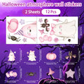 Halloween Cute Cartoon Window Clings, Ghost Pumpkin Bat Black Cat PVC Glass Stickers