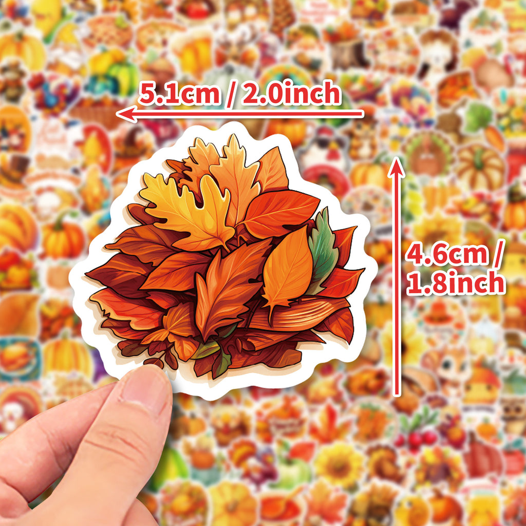 Thanksgiving Stickers Pack, Fall Harvest Turkey Maple Leaf Graffiti Decals for Luggage