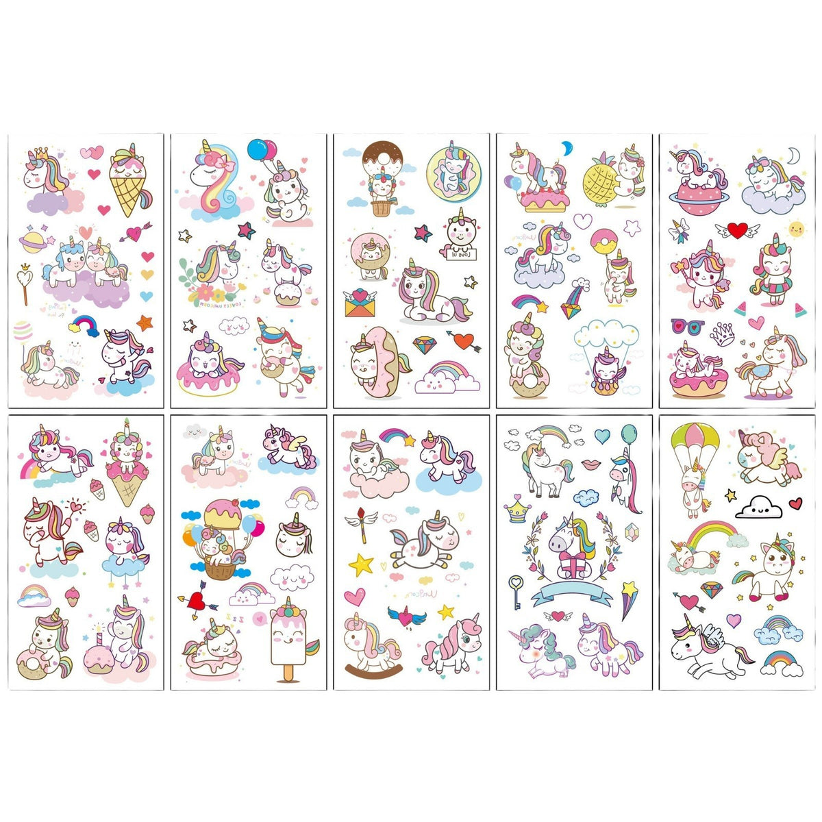 Kids Temporary Tattoos Princess Dinosaur Ocean Cartoon Stickers for Girls Boys Party Favors