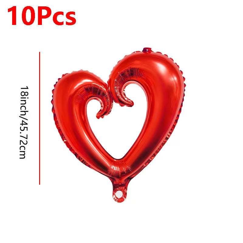 10 Pack 18 Inch Heart Star 4D Foil Balloons Set, Valentine's Day Wedding Birthday Graduation Party Decorations
