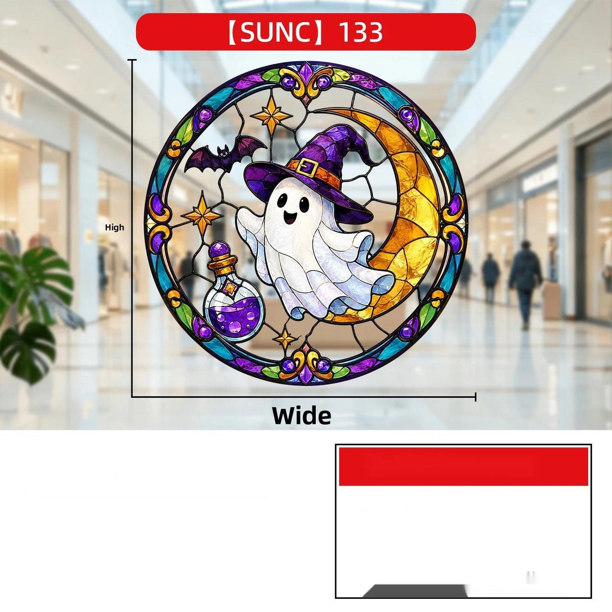 Halloween Pumpkin Ghost Window Clings, Iridescent Holographic Glass Stickers