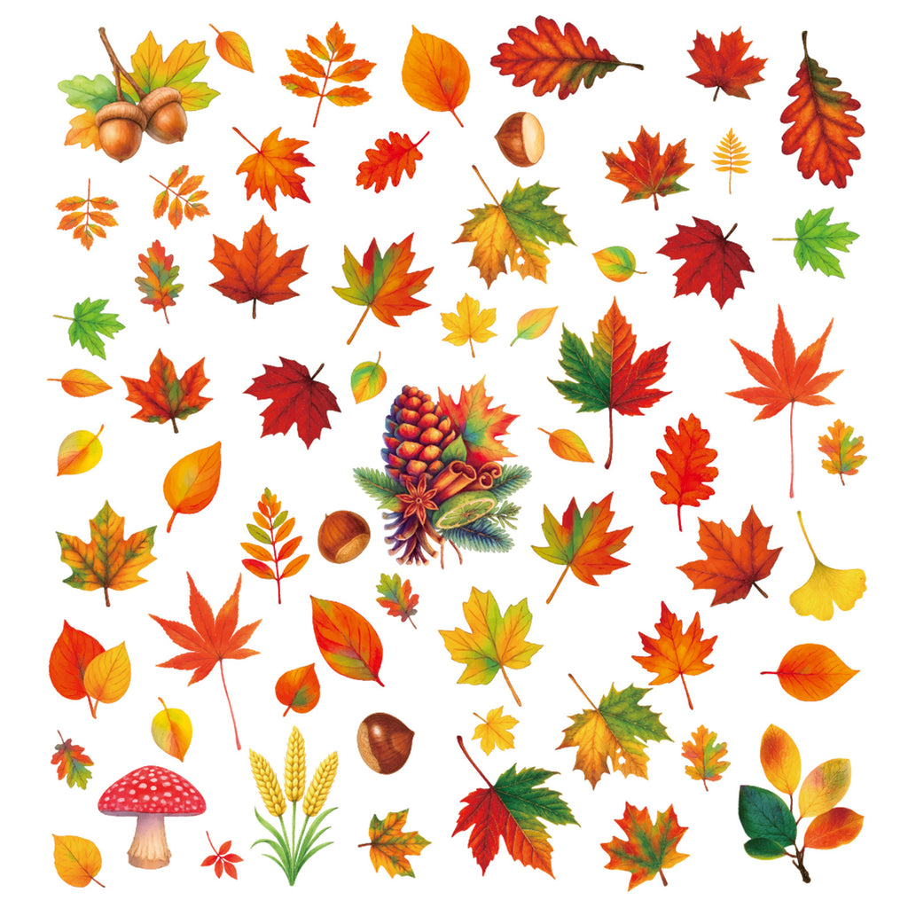 Thanksgiving Maple Leaf Pinecone Window Clings Creative Static Stickers Storefront Scene Decor
