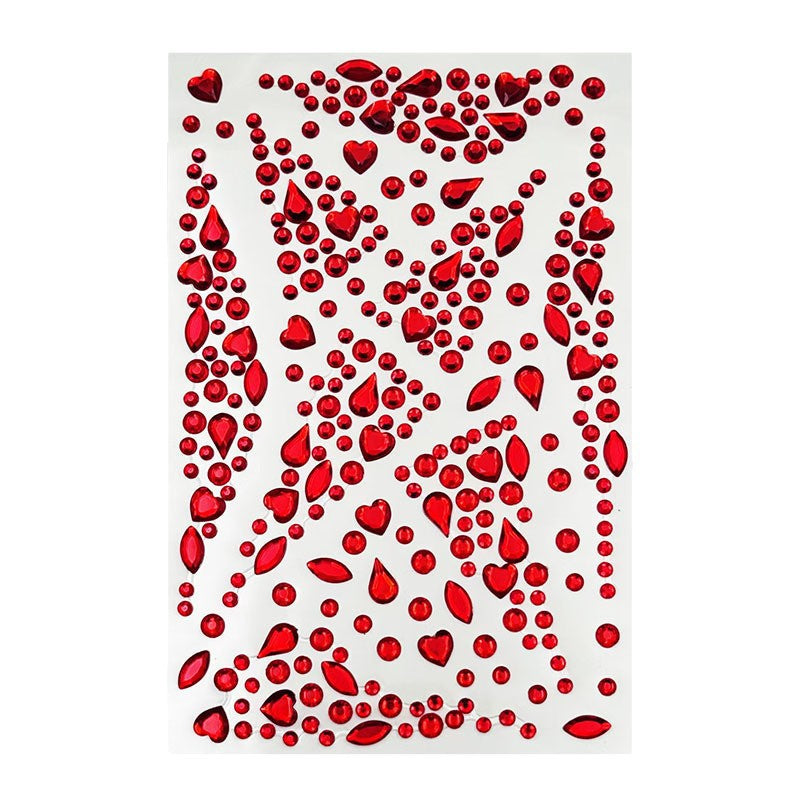 Halloween Blood Diamond Makeup Stickers, Red Scar Rhinestone Face Gems For Cosplay Eye Decorations