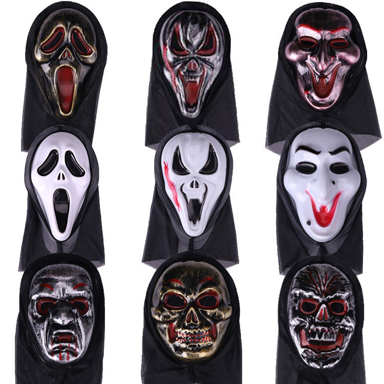 Halloween Scream Ghost Skull Full Head Mask, Scary Masquerade Party Disguise