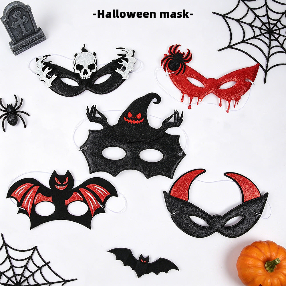 Halloween Half Face Bat Skull Masks, Spooky Funny Eye Mask Photo Props For Holiday Parties