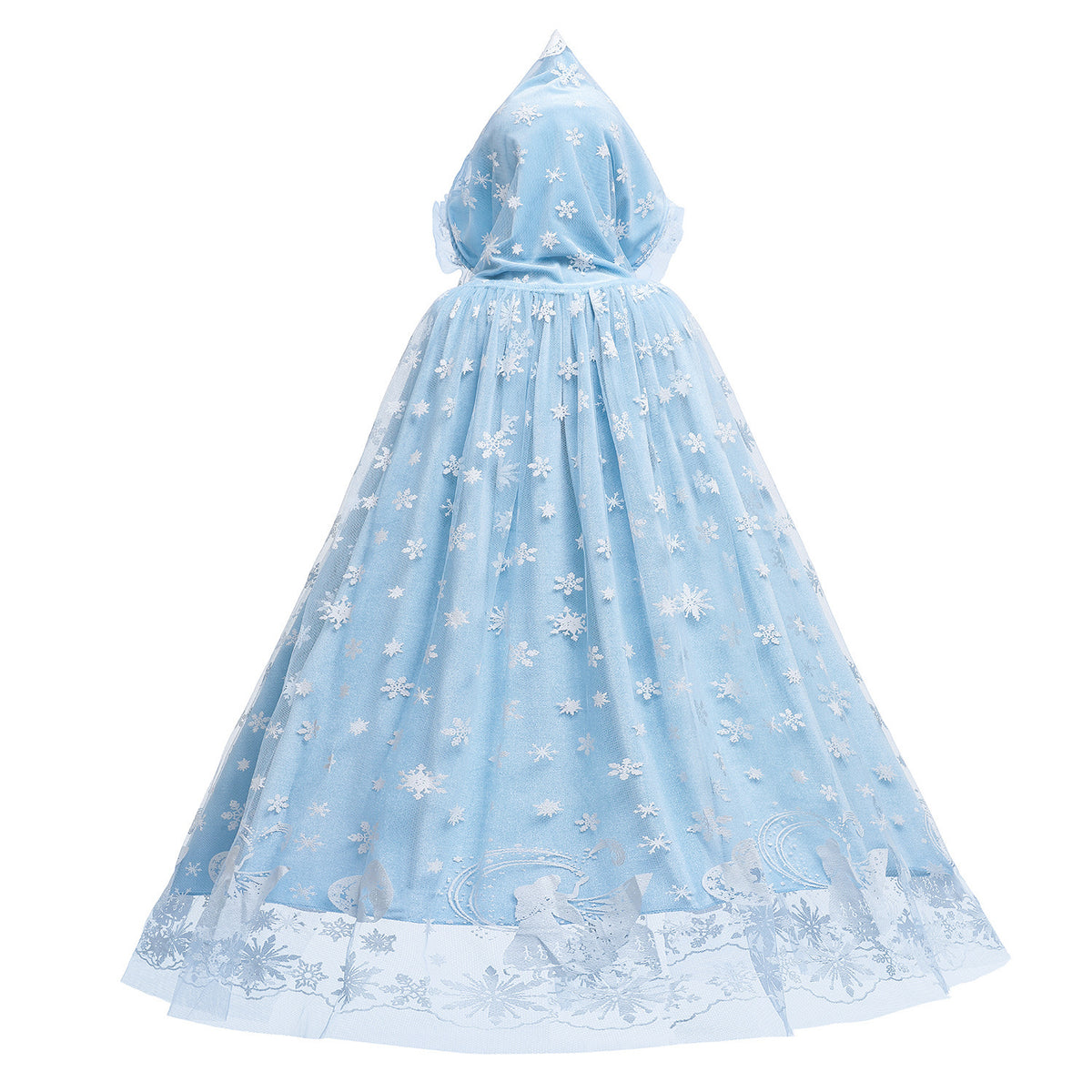 Kids Winter Princess Cape Cloak, Girls Snow Queen Style Shoulder Wrap for Christmas