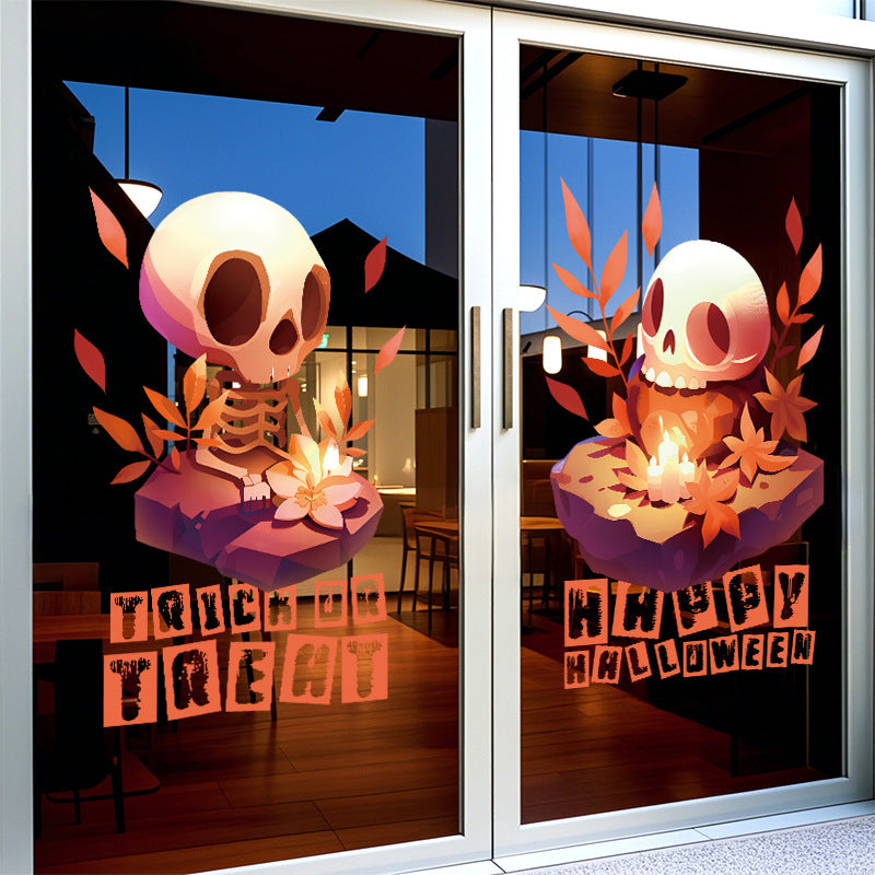 Cute Halloween Static Cling Stickers, Ghost Pumpkin Window Decals No Glue No Residue For Car And Glass