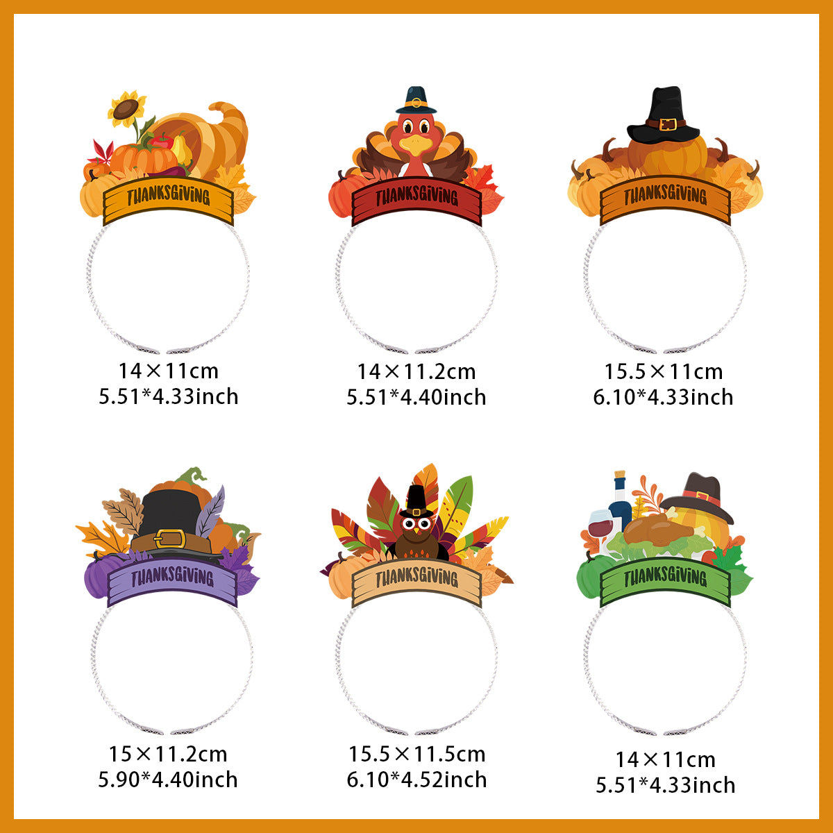 Thanksgiving Party Headband Kids Holiday Hair Accessory Photo Prop Decorations