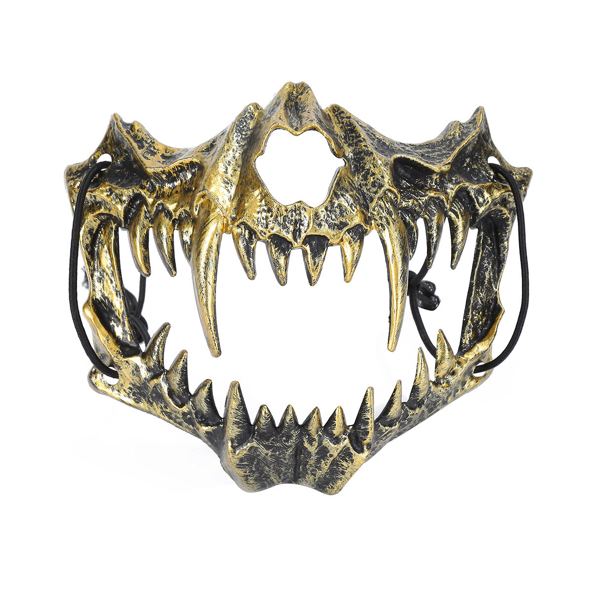 Halloween Half Face Cosplay Masks, Dragon Tiger Yokai Werewolf And Skull Masks For Performance Costumes