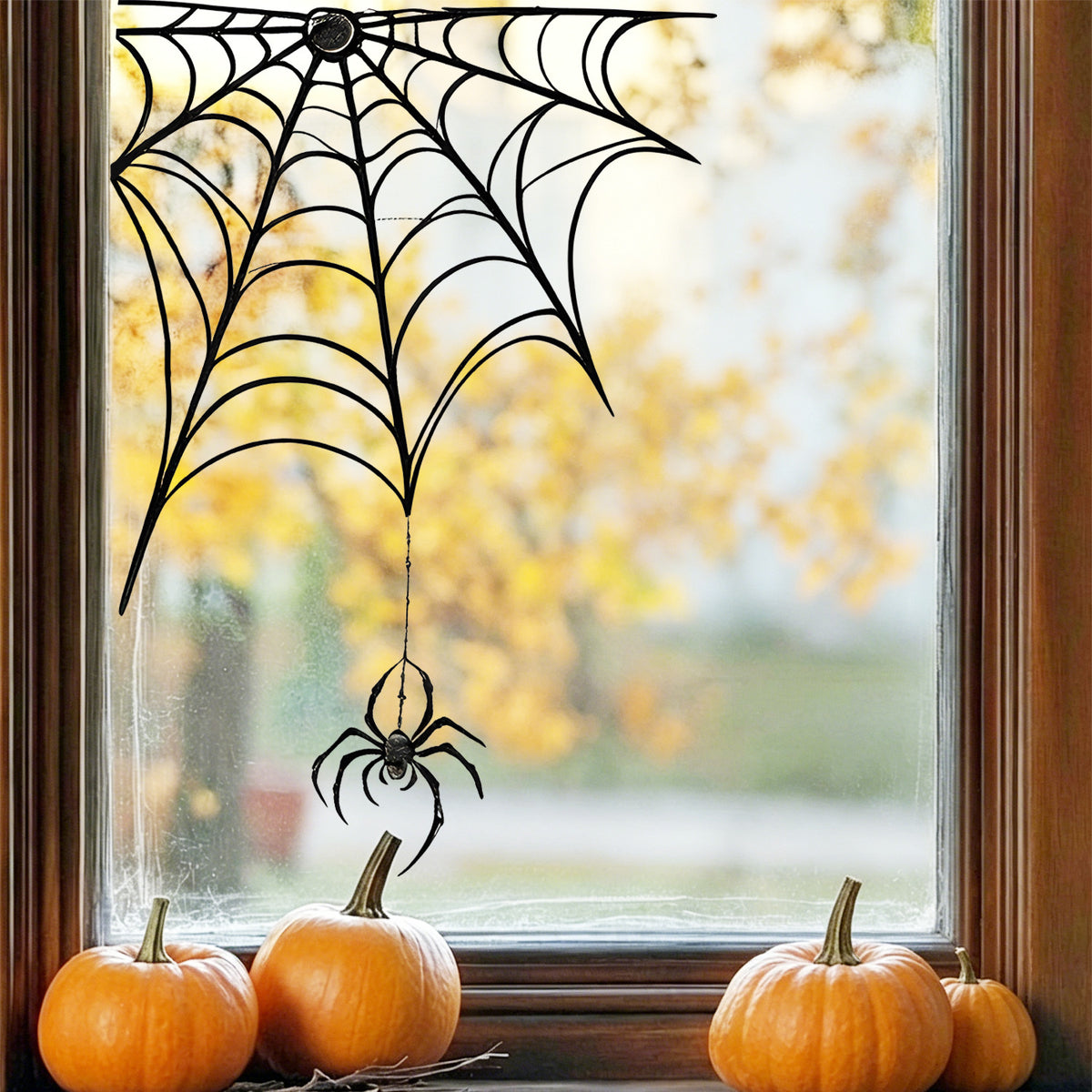 Halloween Spider And Black Cat Static Window Stickers, No Glue Removable Decorations For Bedroom Living Room Balcony Windows