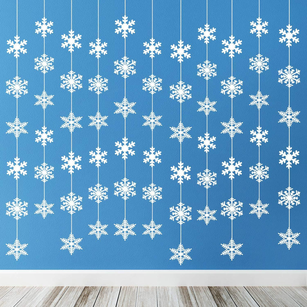 3D Snowflake Christmas Hanging Ornaments, Store Window Ceiling Decorations for Holiday Display