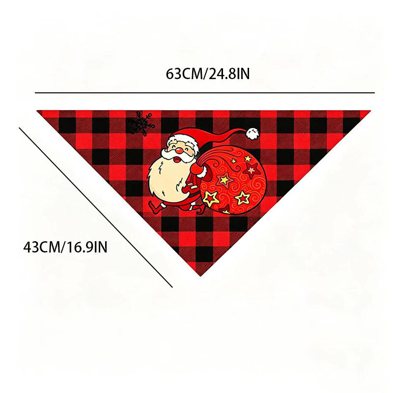 Christmas Dog Bandana Triangle Scarf Pet Bib Holiday Cat Kitten Neck Scarf Decoration