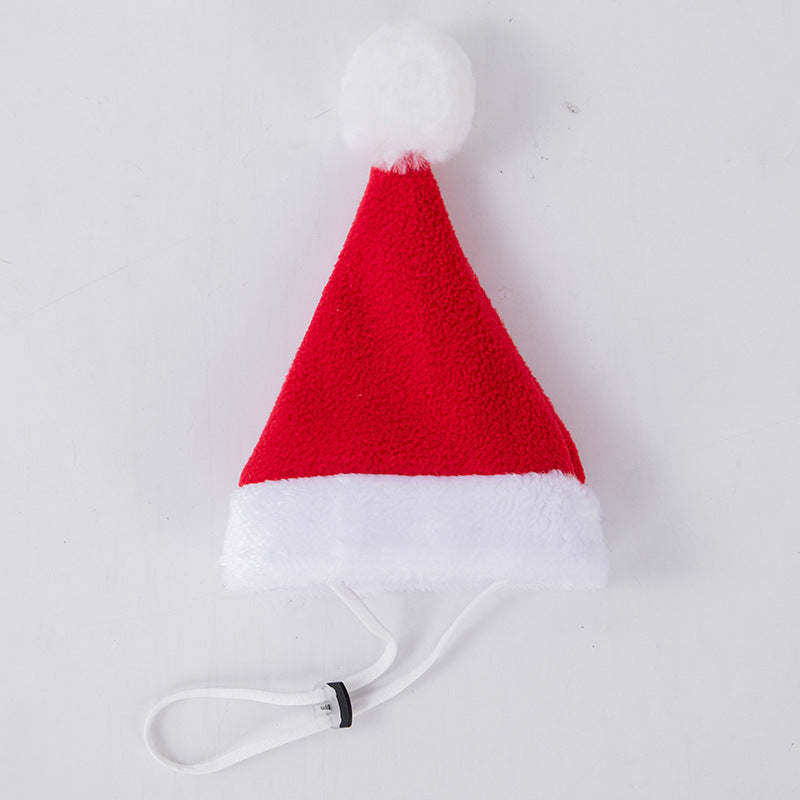 Pet Christmas Cape Scarf Hat Set, Santa Costume for Cats and Dogs Holiday Outfit