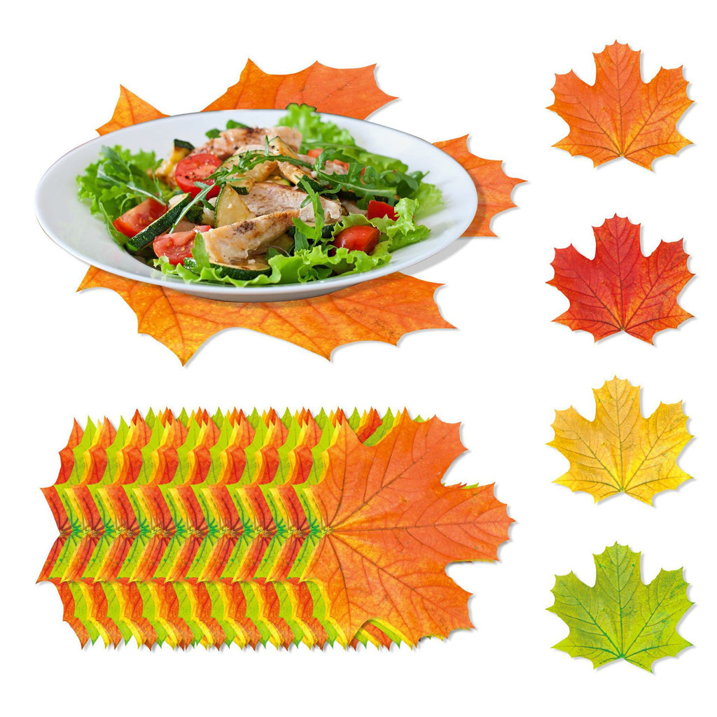 Thanksgiving Maple Leaf Party Paper Placemats, Disposable Table Mats for Baby Shower Birthday