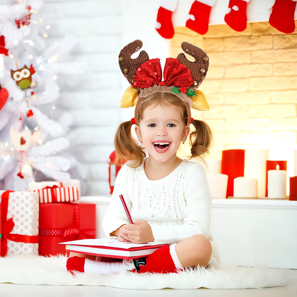 Cartoon Christmas Headband Santa Hat Christmas Tree Hair Accessory Kids Adults Party Decor