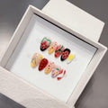 Handcrafted 3D Flowers Handcrafted White Short HandmadePress on Nails