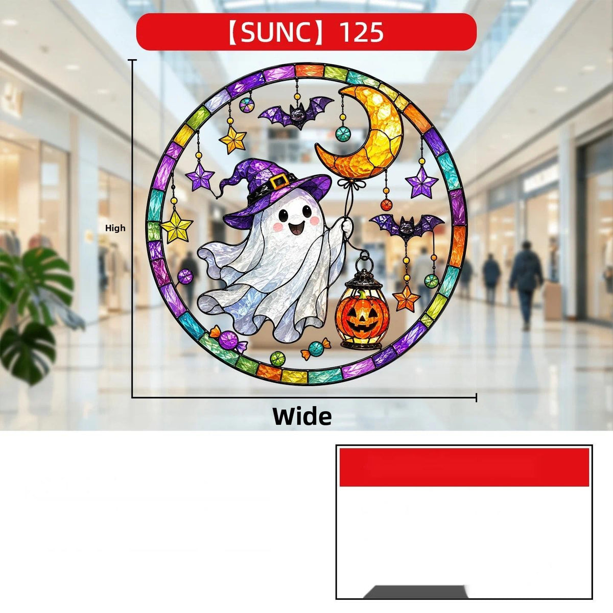 Halloween Pumpkin Ghost Window Clings, Iridescent Holographic Glass Stickers