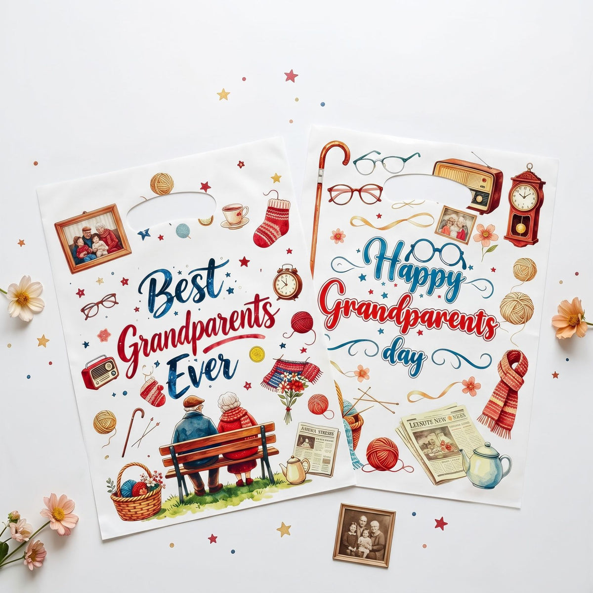 Grandparents Day Gift Bags Thank You Elderly Party Candy Bags Warm Favor Tote Bags