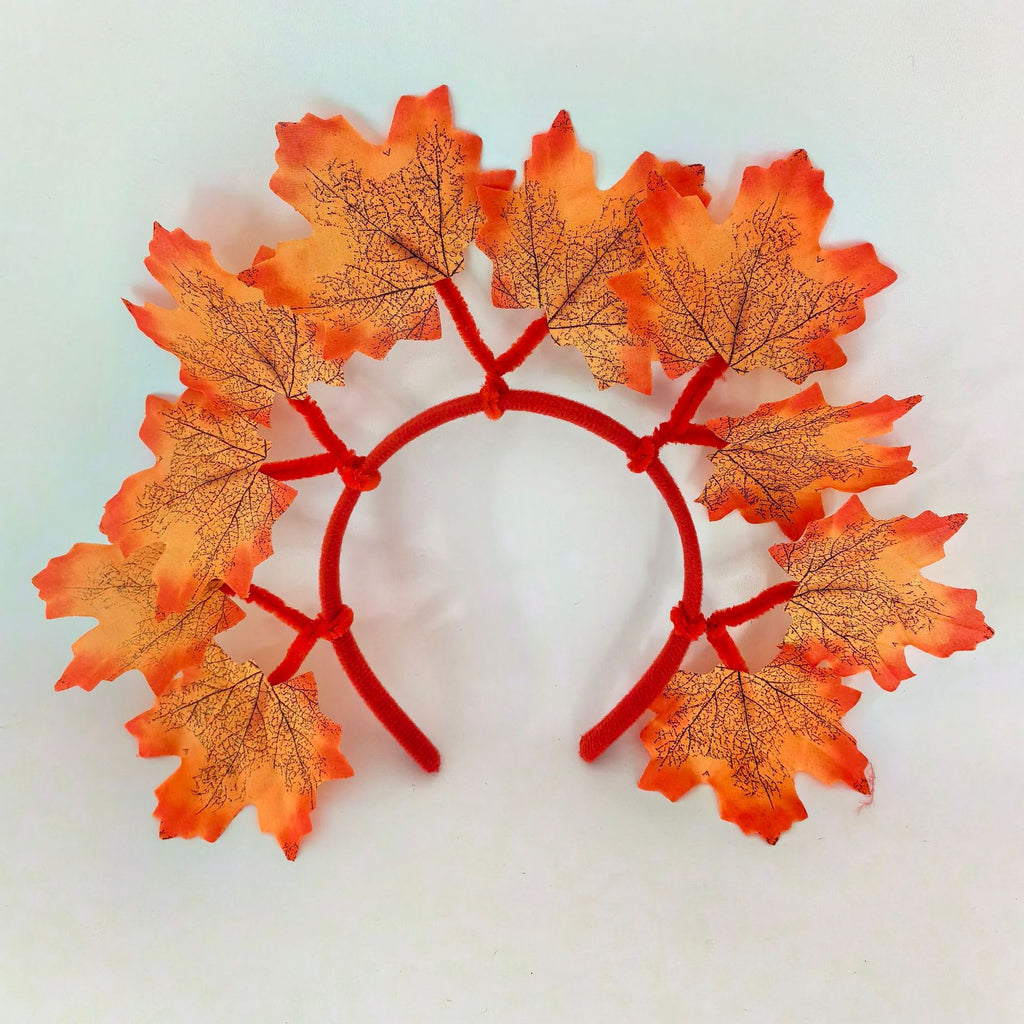Fall Maple Leaf Headband Red Leaf Hair Accessory Harvest Festival Thanksgiving Party Headpiece