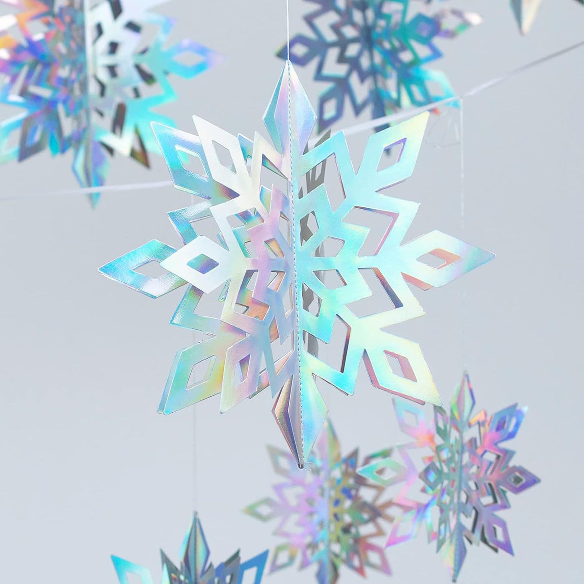3D Snowflake Christmas Hanging Ornaments, Store Window Ceiling Decorations for Holiday Display