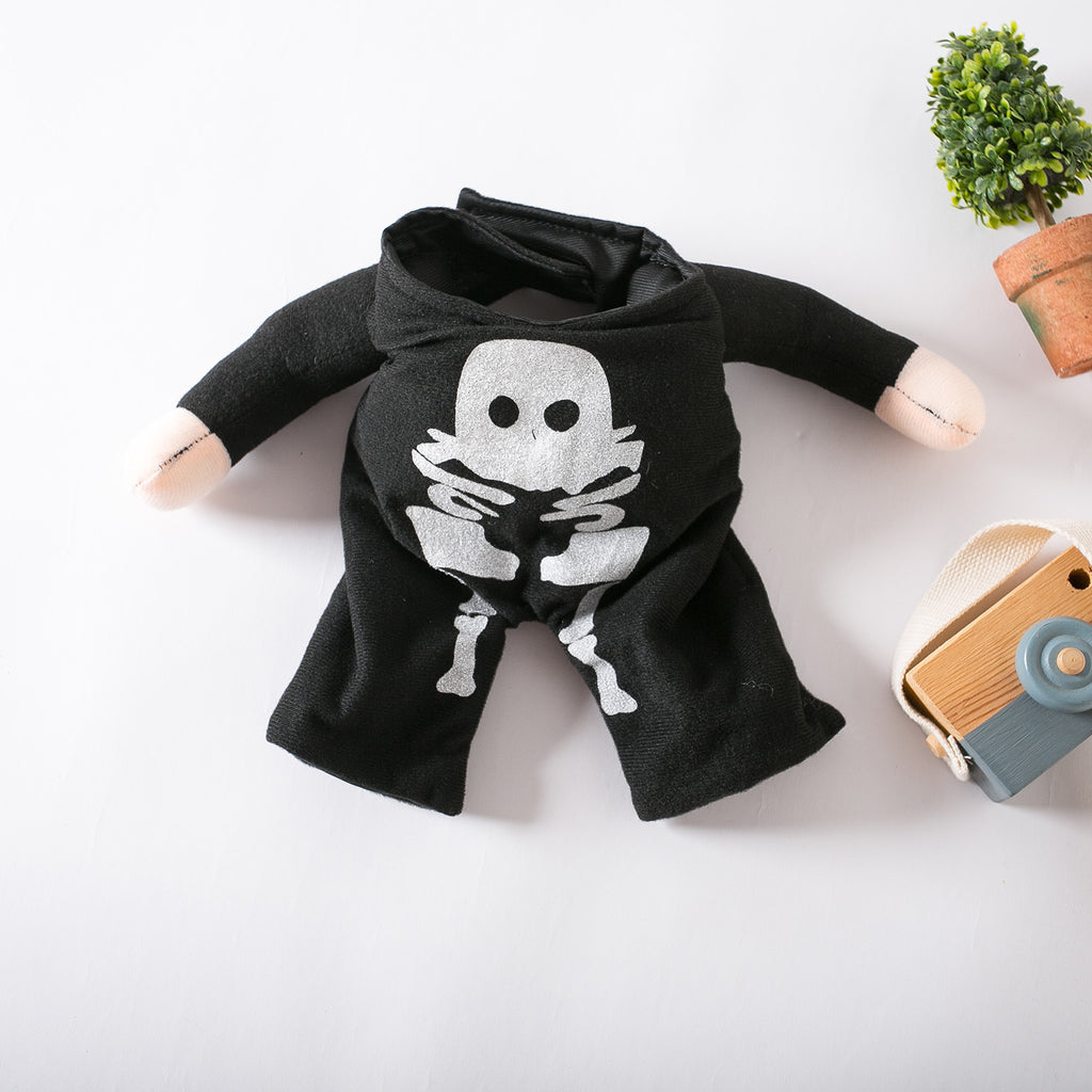 Glow in the Dark Skeleton Pet Costume, Funny Upright Halloween Outfit for Dogs