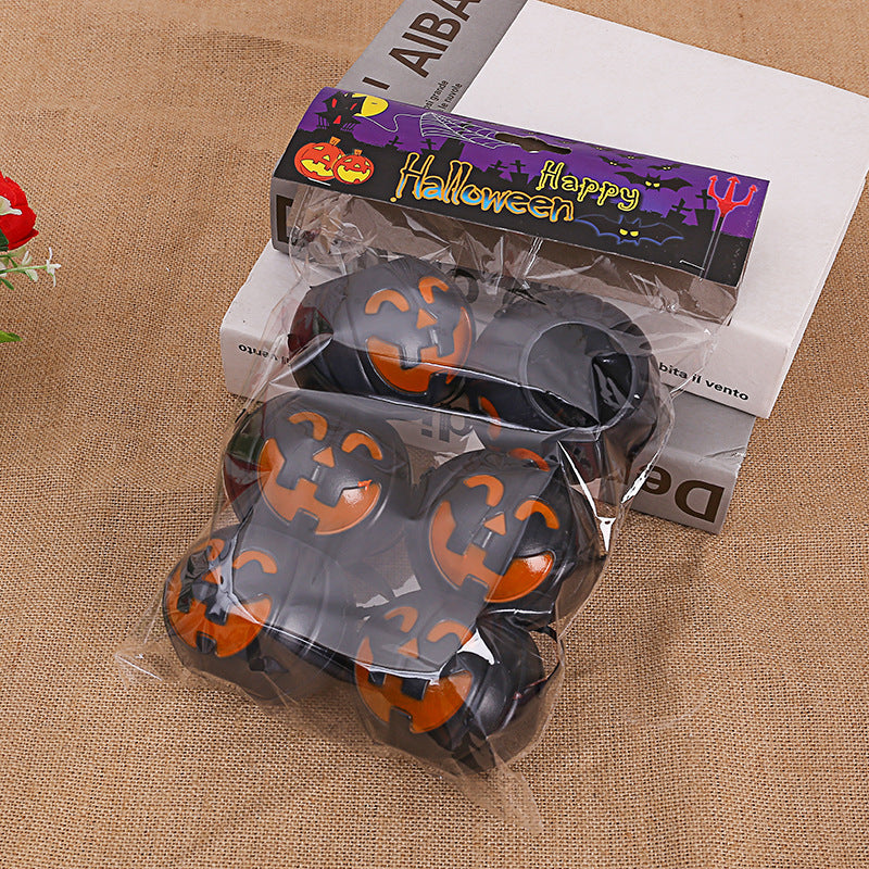 Halloween Plastic Smiley Pumpkin Bucket, Ghost Candy Container Party Prop