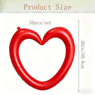 10 Pack 18 Inch Heart Star 4D Foil Balloons Set, Valentine's Day Wedding Birthday Graduation Party Decorations