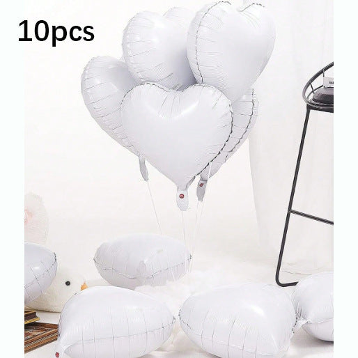 10 Pack 18 Inch Heart Star 4D Foil Balloons Set, Valentine's Day Wedding Birthday Graduation Party Decorations
