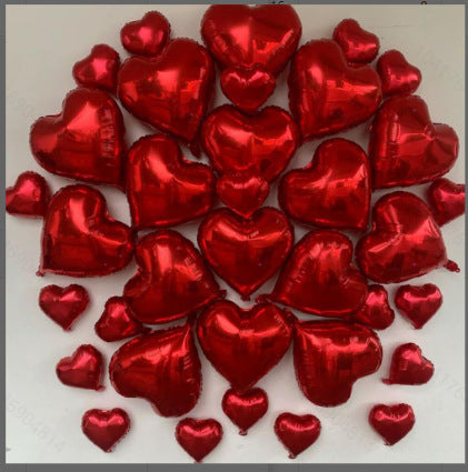 10 Pack 18 Inch Heart Star 4D Foil Balloons Set, Valentine's Day Wedding Birthday Graduation Party Decorations