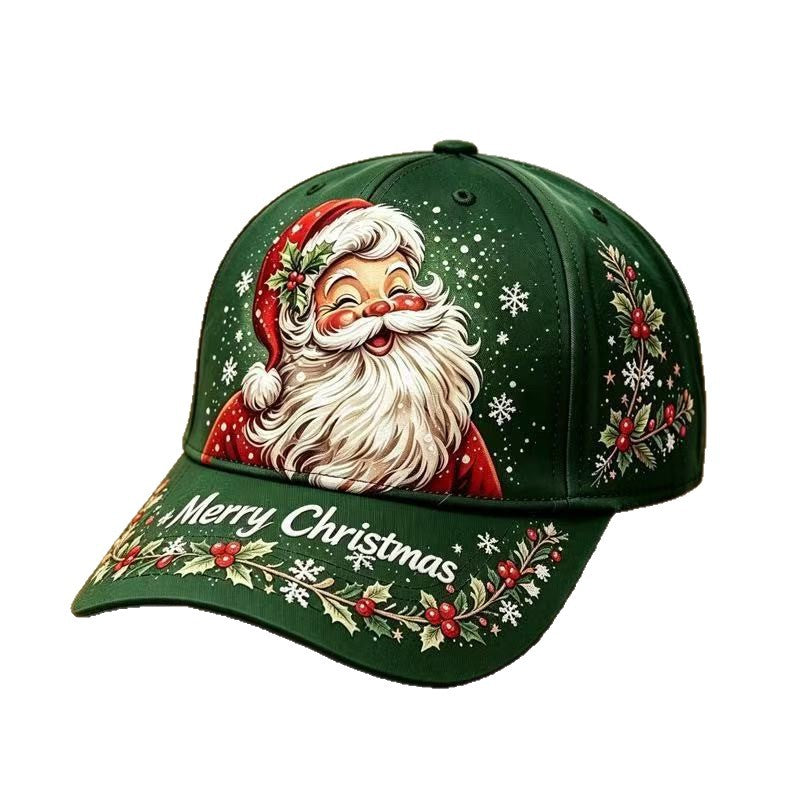 3D Digital Print Christmas Baseball Cap, Santa Reindeer Snapback Party Hat for Holiday
