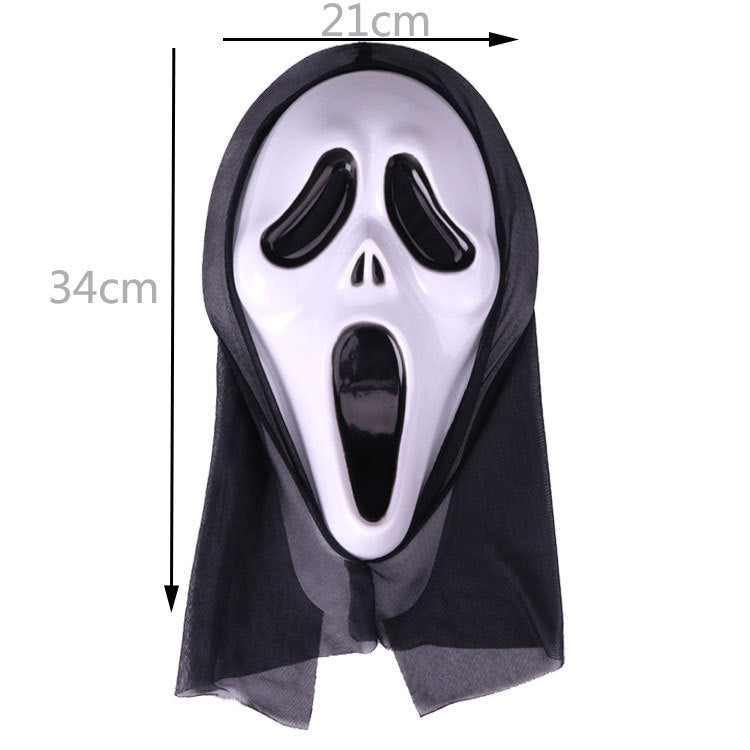 Halloween Scream Ghost Skull Full Head Mask, Scary Masquerade Party Disguise