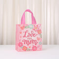 Pink Letter Print Tote Bag Non Woven Waterproof Gift Bag Mother's Day Thanksgiving Packaging