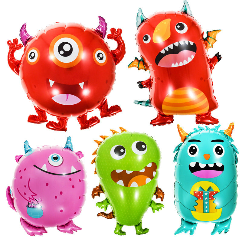 Cartoon Monster Foil Balloon, Alien Virus Shaped Aluminum Balloon For Party Decorations