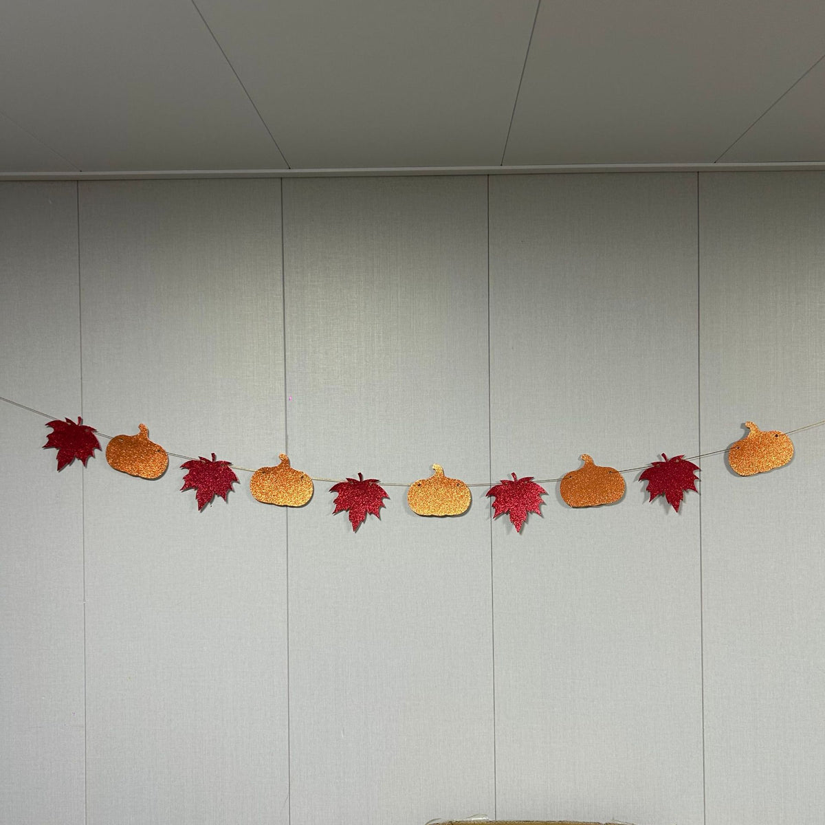 Give Thanks Fall Harvest Bunting Flag, Burlap Triangle Banner Decor