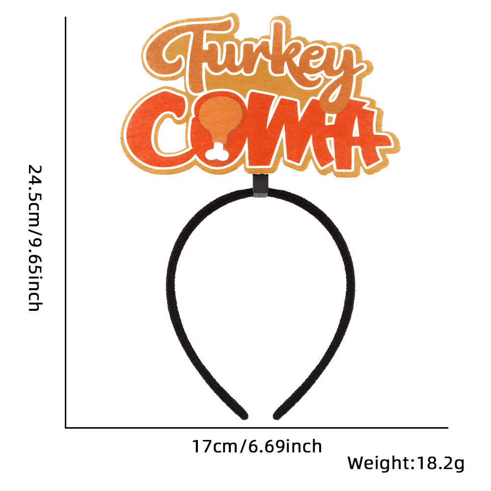 Thanksgiving Turkey Headband Party Costume Accessory Dance Performance Headpiece