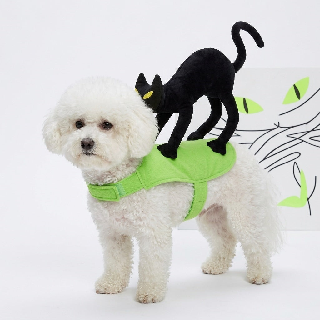 Vampire Pet Cape Costume, Funny Halloween Outfit for Cats and Dogs Adjustable
