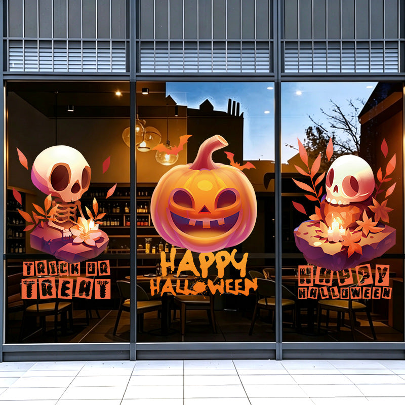 Cute Halloween Static Cling Stickers, Ghost Pumpkin Window Decals No Glue No Residue For Car And Glass
