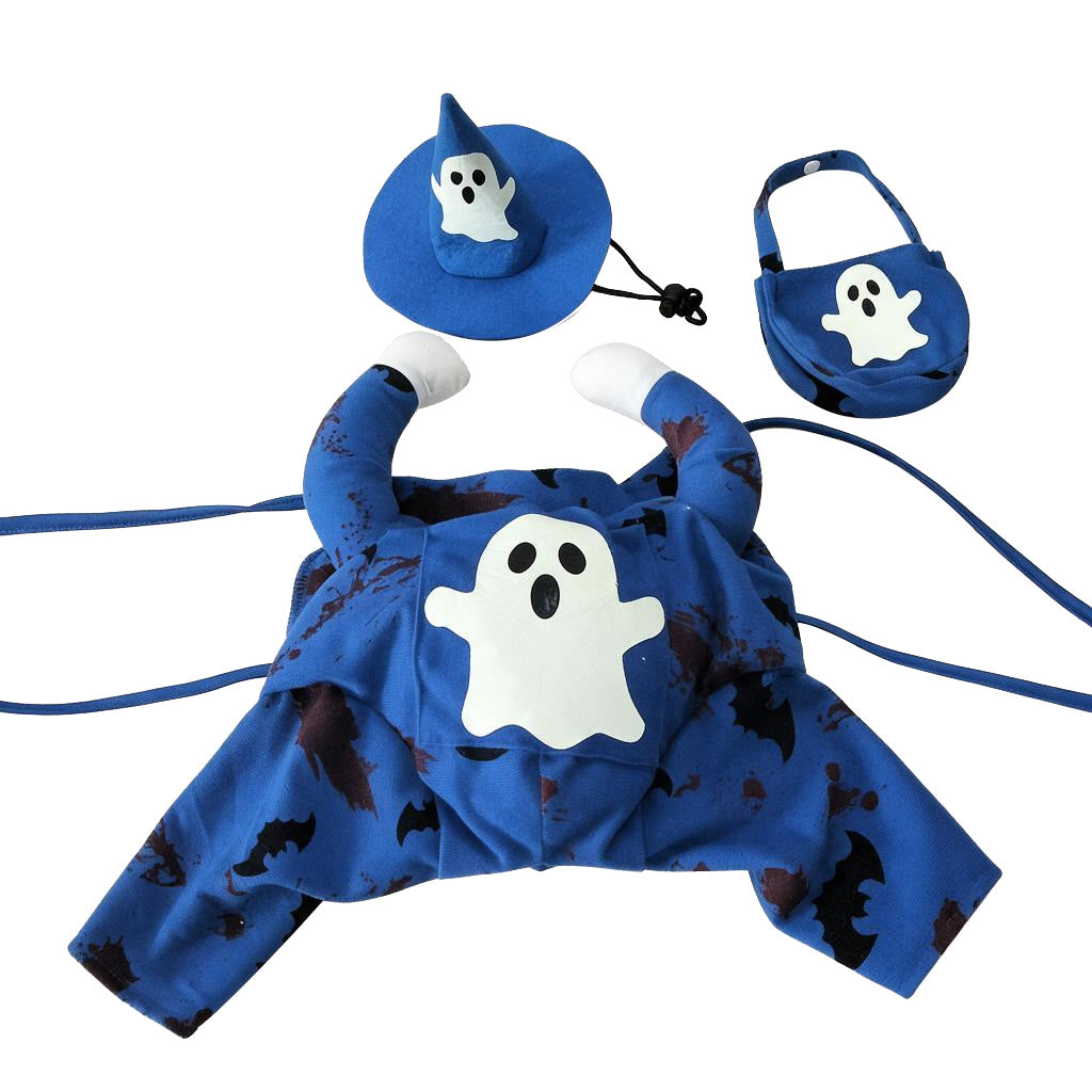 Halloween Glow in the Dark Ghost Costume for Dogs, Funny Pet Dress Up
